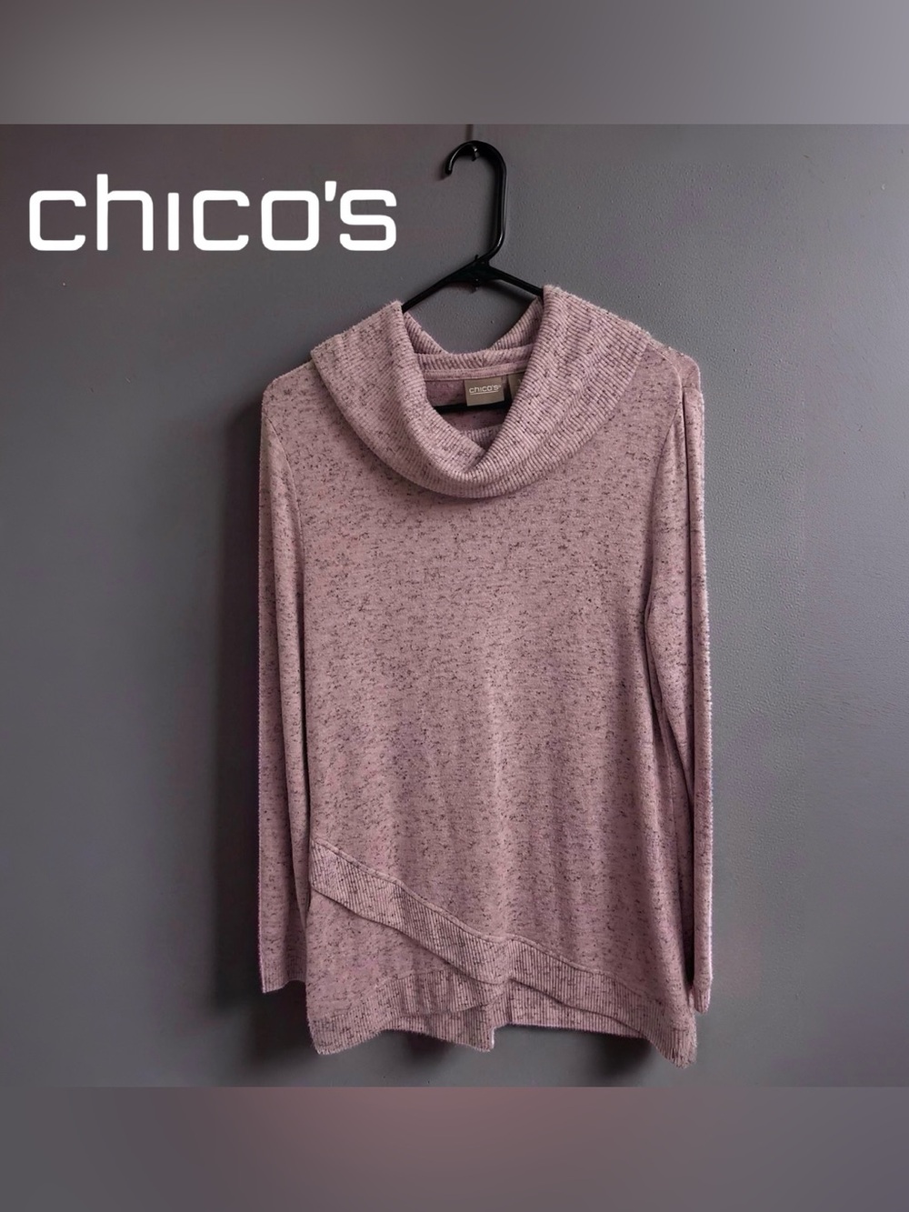 Chico's Dusty Mauve Cowl Neck Sweater